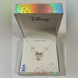 Disney Classics Initial & Bow Minnie Mouse Pendant Necklace